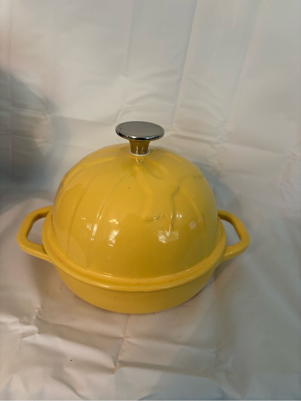 Yellow Cast Iron Covered sourdough bake with Handles